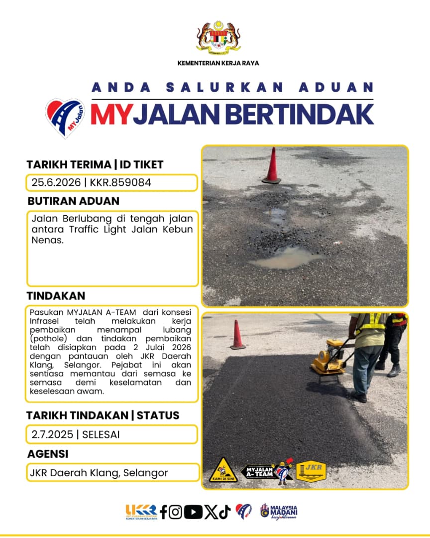 2 Julai 2026 - JKR Daerah Klang, Selangor